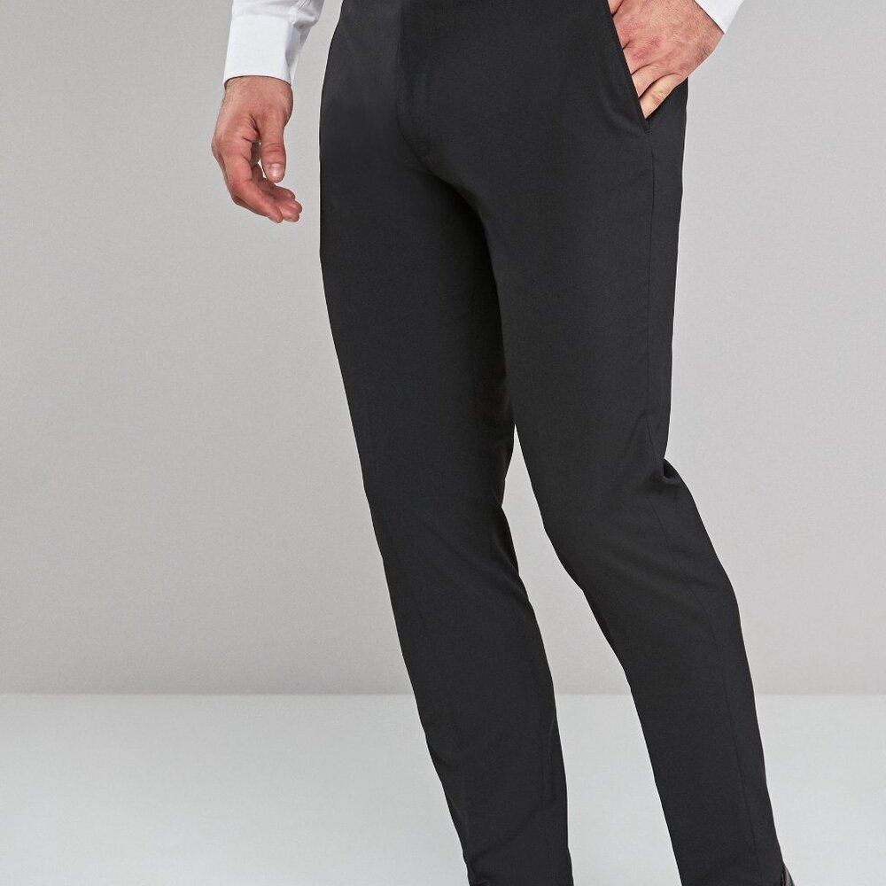 Lineage Extra Slim Black 36x34 Pleated Dress Pants